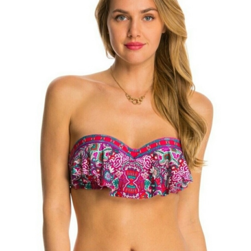 Laundry by Shelli Segal Bandeau Bikini Top Sangria